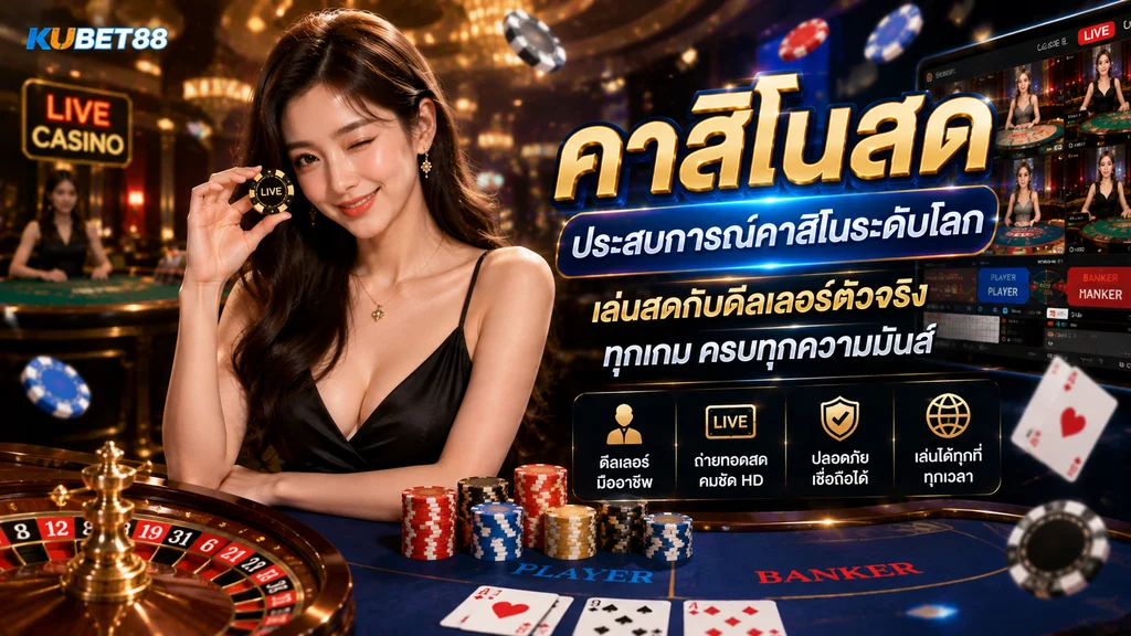 คาสิโนสด KUBET88 พร้อมดีลเลอร์และโต๊ะเกมแบบ Live Casino